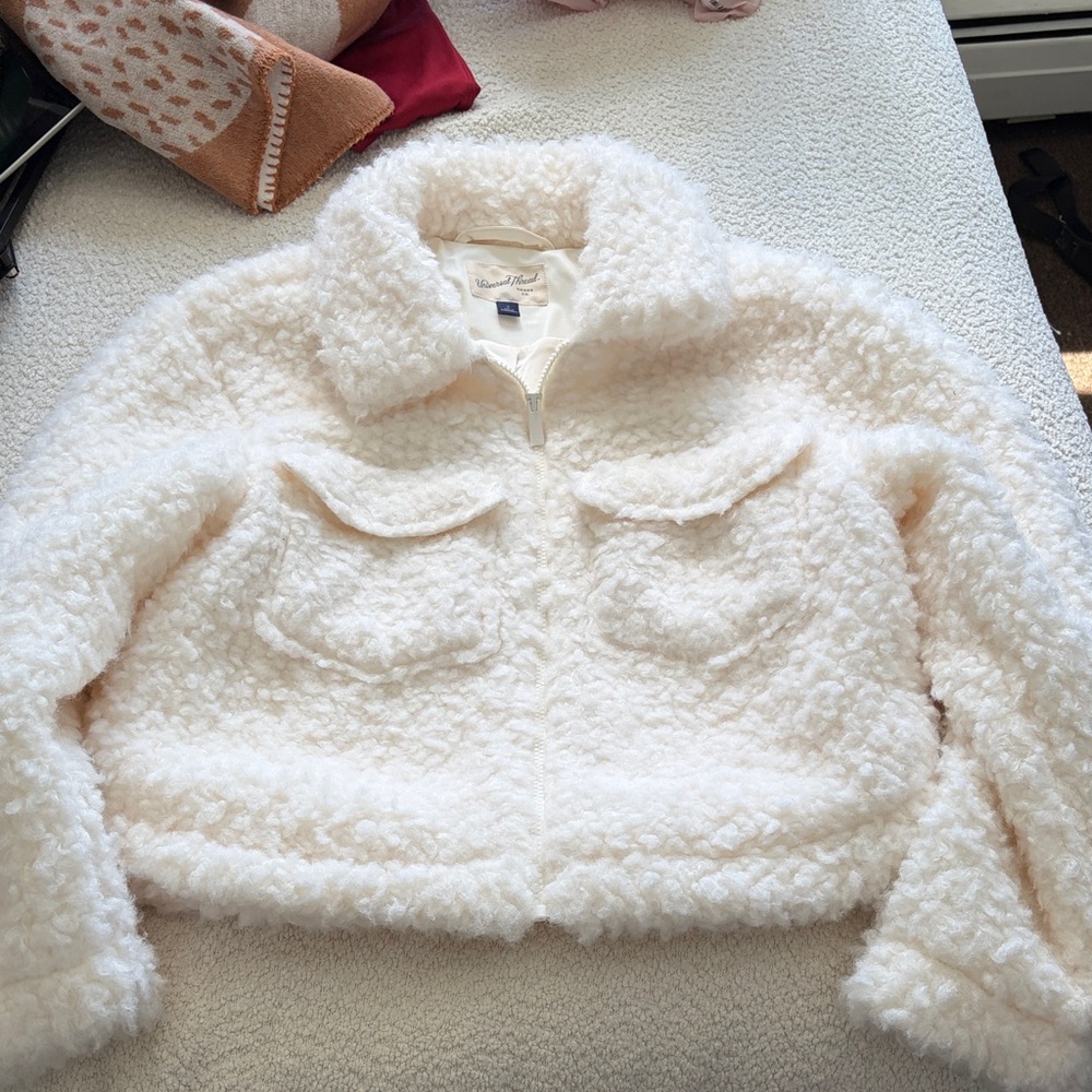 Universal Thread Teddy Zip-Front Jacket - Cream